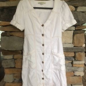 Anthropologie Pilcro White Button-Up Dress